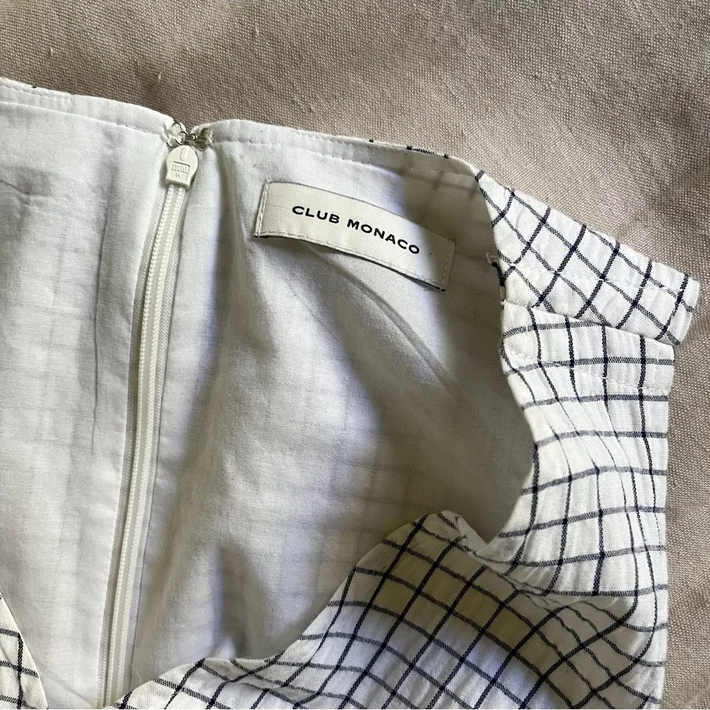 Club Monaco Cadhell White and Navy Checkered Romper Size 4 - Picture 5 of 8